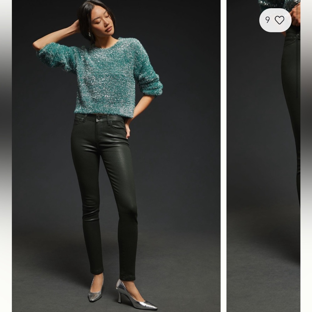 Paige Hoxton Coated High-Rise
Skinny Jeans in DEEP EMERALD LUXE COATING NEW